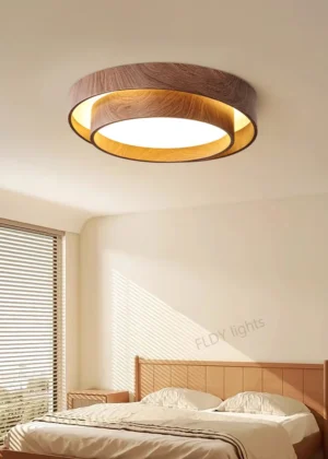 Menvix Nordic Walnut Wood LED Ceiling Chandelier for Living Dining Room Balcony Bedroom Lamp Home Decor Indoor Lighting Fixture
