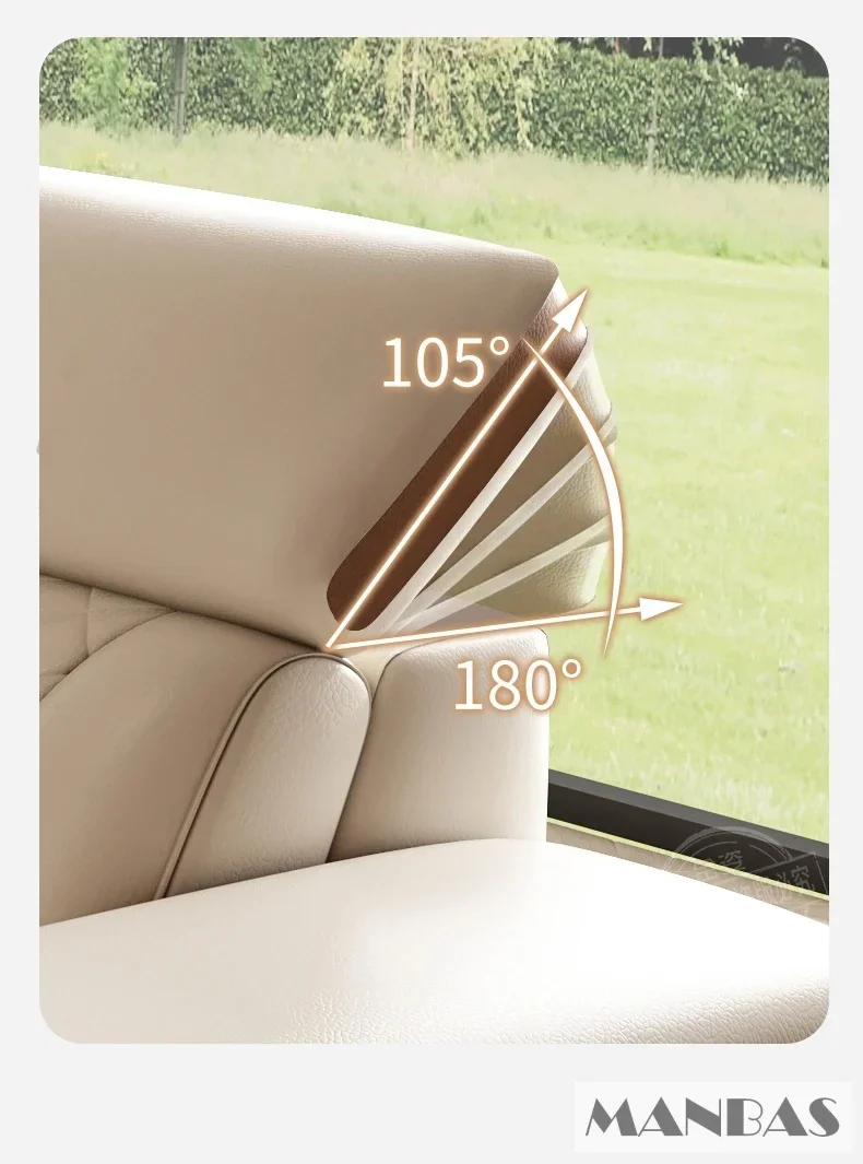 MINGDIBAO Premium Italian Genuine Leather Sofa Set for Living Room with Adjustable Headrests, Bluetooth Speaker, Wireless Charge - Image 5