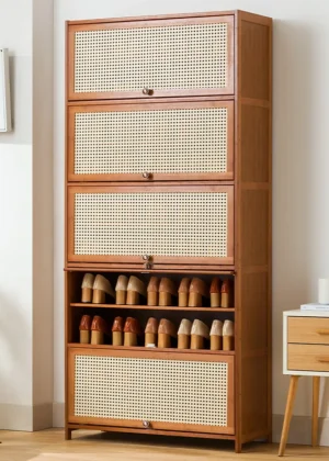 Imitation rattan woven shoe cabinet, simple shoe rack at the door of the home, economical, good-looking indoors
