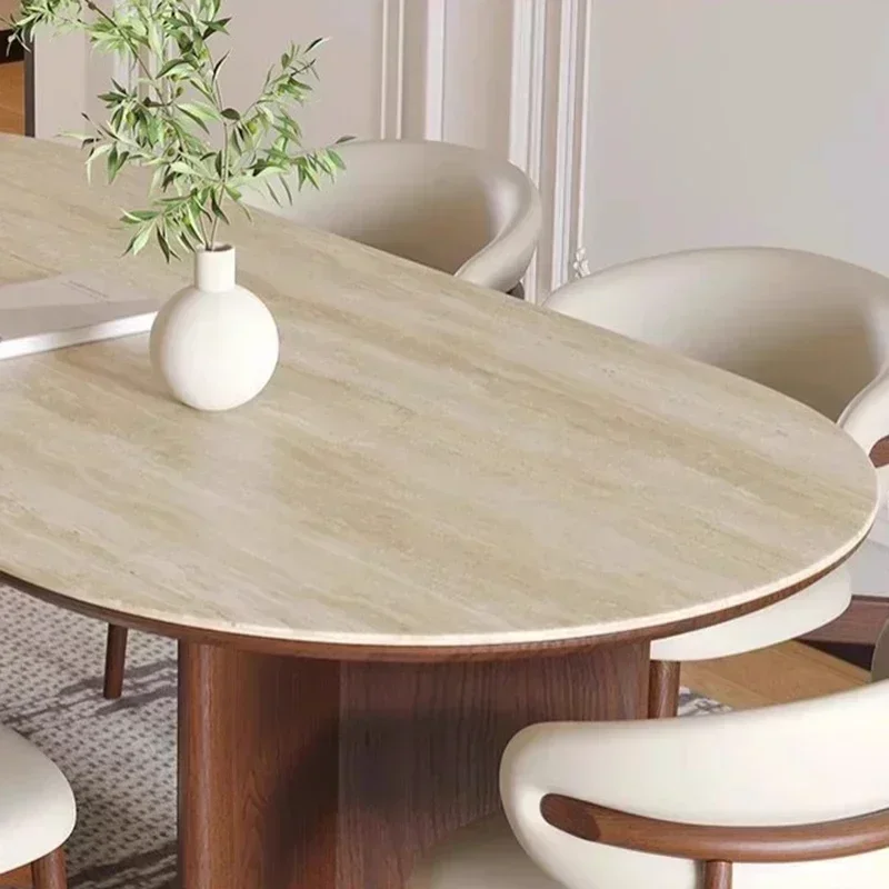 Multifunction Home Furniture Kitchen Table Reception Tables Dining Room Luxury Chairs Mesa Plegables Ceramic Extendable Round - Image 3