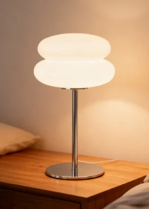 Bedroom Mushroom lamp, Medieval Modern Bedside Table lamp, dimmable Retro Egg Tart Headlight, Unique Home Mushroom Decoration Ae