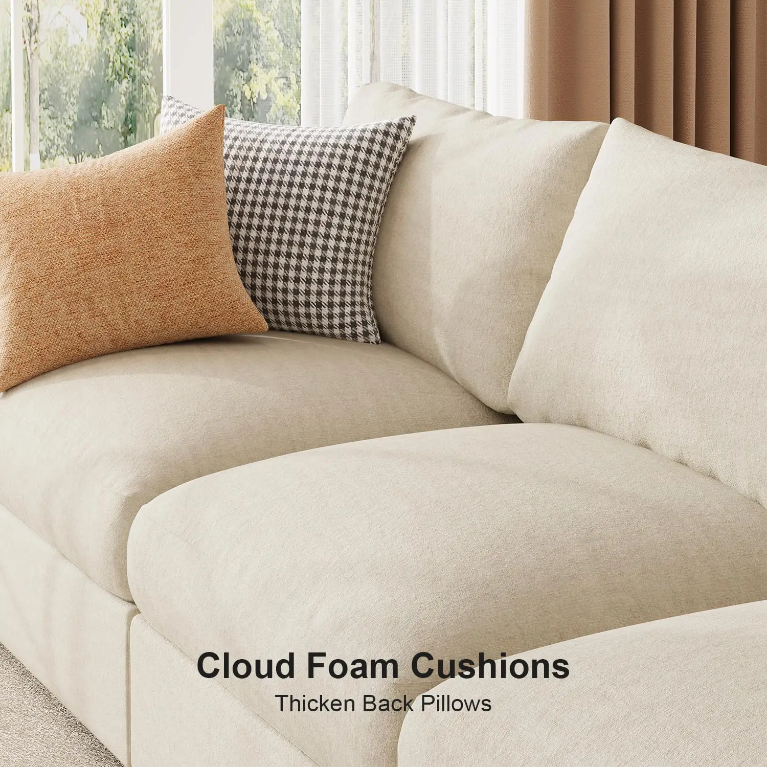 Velvet Modular Sectional Sofa Couch Oversized U-Shaped Convertible Sleeper Chaise Living Room Furniture Customized Home Decor - Image 5