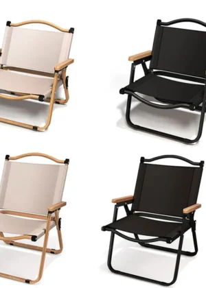 2pcs/1pcs Portable Camping Chair Outdoor Folding Chair Aluminum Alloy Wood Grain Folding Chair Camping Equipment Comite Chair