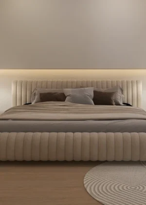 Apartment Nordic Bed Minimalist Modern Aesthetics Light Luxury Cheap Bed Frame Fashionable Wedding Cama De Casal Home Furniture