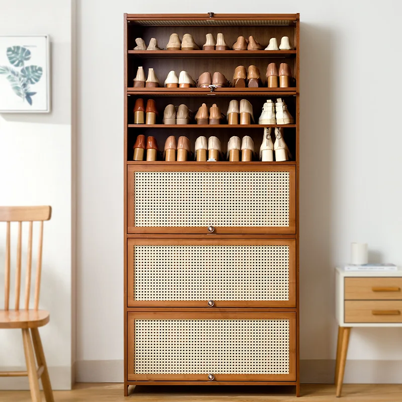 Imitation rattan woven shoe cabinet, simple shoe rack at the door of the home, economical, good-looking indoors - Image 2