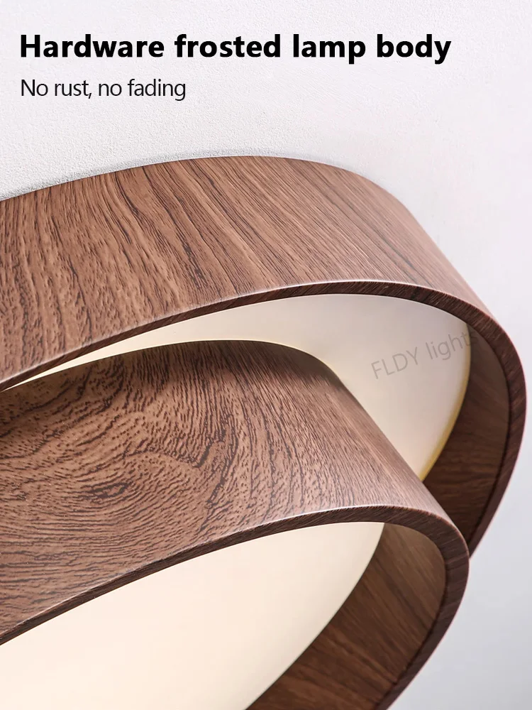 Menvix Nordic Walnut Wood LED Ceiling Chandelier for Living Dining Room Balcony Bedroom Lamp Home Decor Indoor Lighting Fixture - Image 6