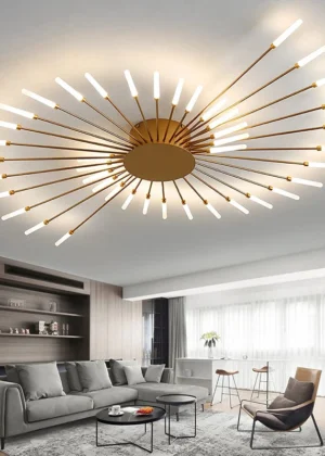 Living Room Light LED Ceiling Lamp Modern Indoor Lighting Acrylic Nordic Creative Fan-shaped Bedroom Fixture Home Decor Kid Room