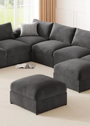 Velvet Modular Sectional Sofa Couch Oversized U Shaped Convertible Sleeper Chaise for Living Room Customized Home Furniture